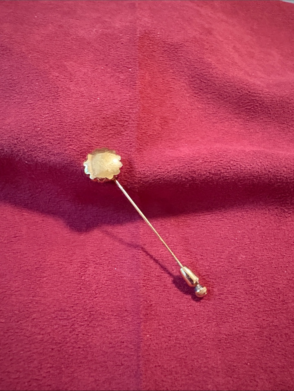 Gold-Tone Floral Stick Pin - Elegant Women’s Jewelry